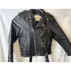 Vintage ✨FMC Punk Rock ✨Ramones Style ✨Biker ✨Moto Leather Jacket Men's 48✨XXL